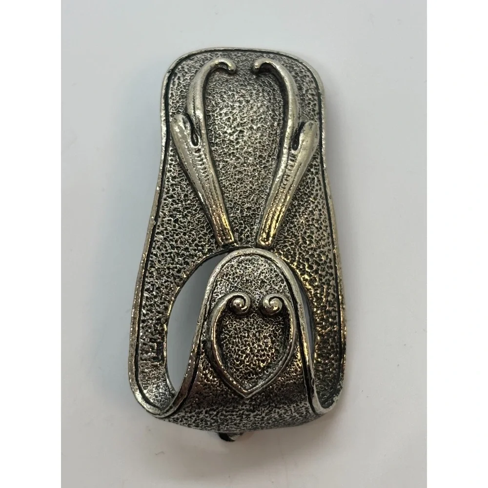 Vintage Sarah Coventry 1973 Eye Glass Holder Brooch Silver Tone - Picture 4 of 12